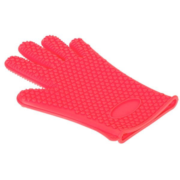 Thermal silicone kitchen glove red