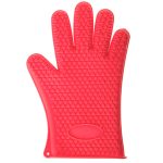 Thermal silicone kitchen glove red