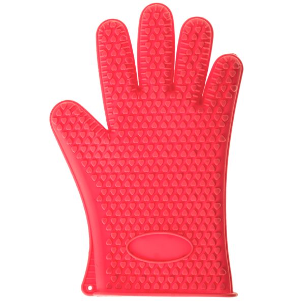 Thermal silicone kitchen glove red
