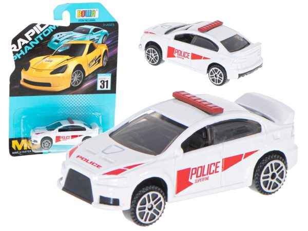 Metal car resorak police white 7cm