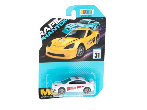 Metal car resorak police white 7cm