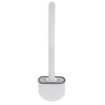 Silicone toilet brush with bowl white