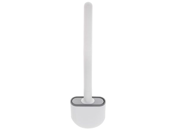 Silicone toilet brush with bowl white