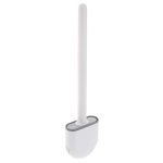 Silicone toilet brush with bowl white