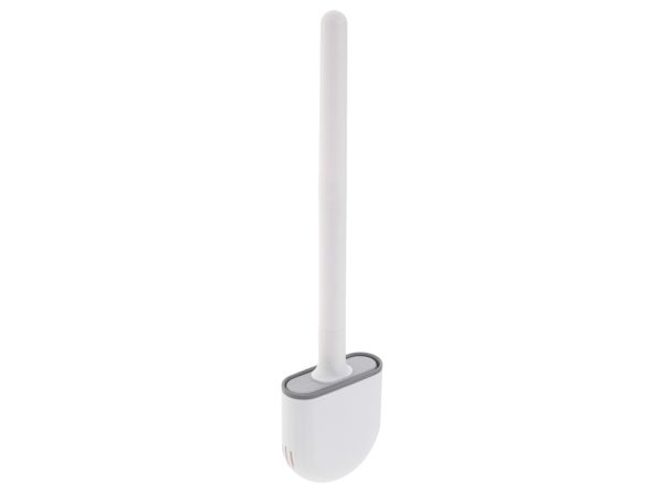 Silicone toilet brush with bowl white