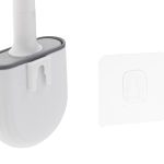 Silicone toilet brush with bowl white