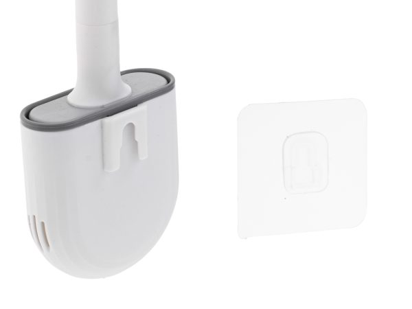 Silicone toilet brush with bowl white