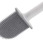 Silicone toilet brush with bowl white