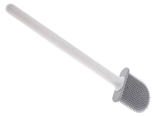 Silicone toilet brush with bowl white