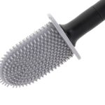 Silicone toilet brush with bowl black