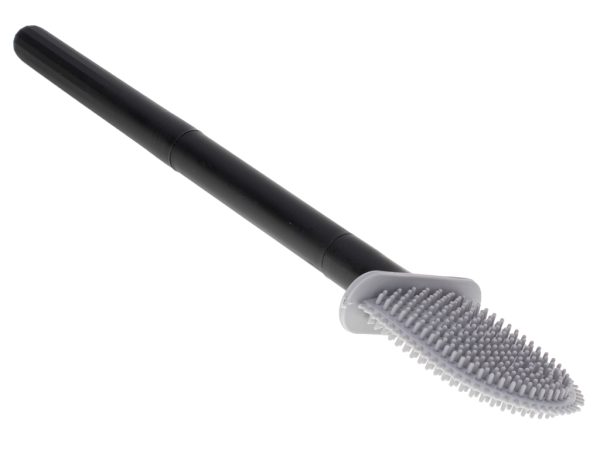 Silicone toilet brush with bowl black