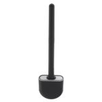 Silicone toilet brush with bowl black