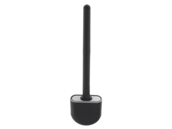 Silicone toilet brush with bowl black