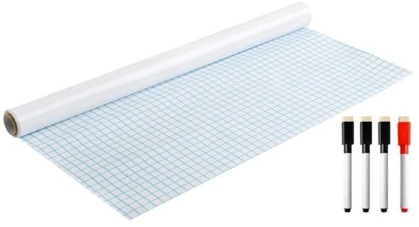 Self-adhesive dry-erase board 45x200 + markers