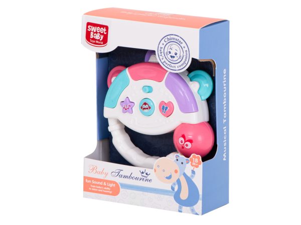 Interactive musical toy - tambourine White color
