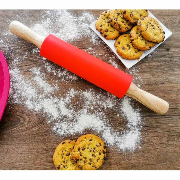 Silicone pastry roller 38cm red