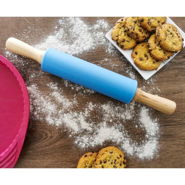 Silicone pastry roller 38cm blue