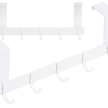 Clothes door hook 11cm 5 hooks white