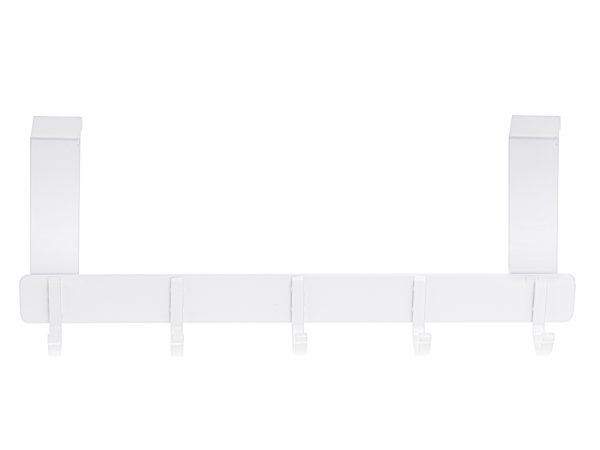 Clothes door hook 11cm 5 hooks white
