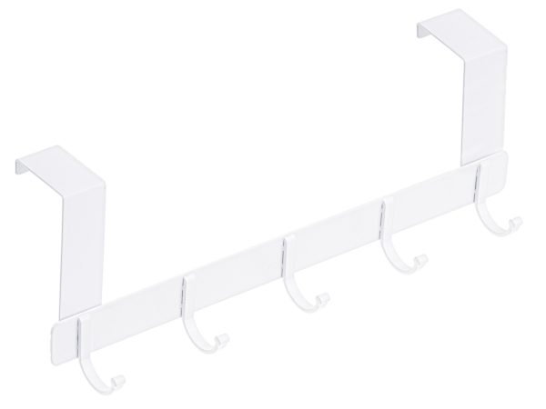 Clothes door hook 11cm 5 hooks white