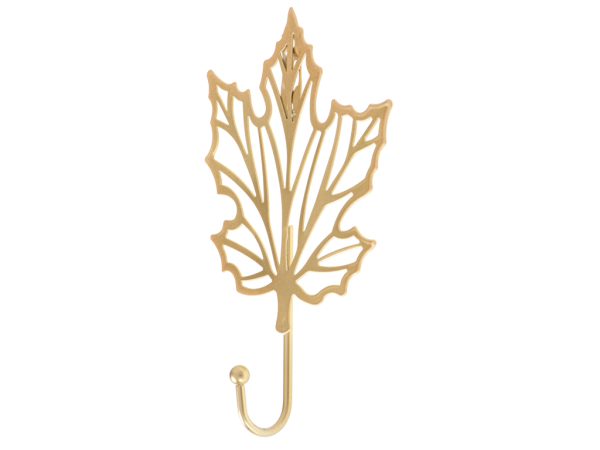 Hook metal handle gold leaf maple 17cm