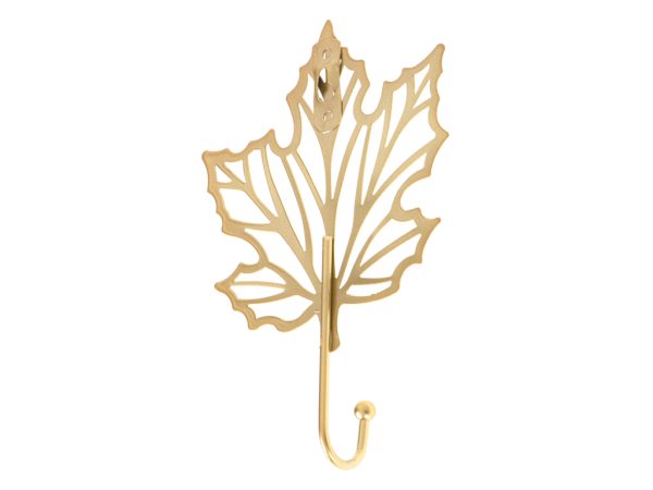 Hook metal handle gold leaf maple 17cm