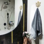 Hook metal handle gold leaf maple 17cm