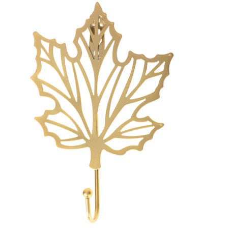 Hook metal handle gold leaf maple 17cm