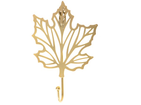 Hook metal handle gold leaf maple 17cm