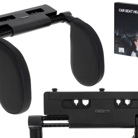 Head and neck adjustable car headrest black