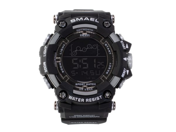 Men's military waterproof LED watch SMAEL black