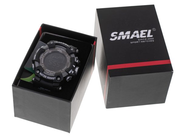 Men's military waterproof LED watch SMAEL black