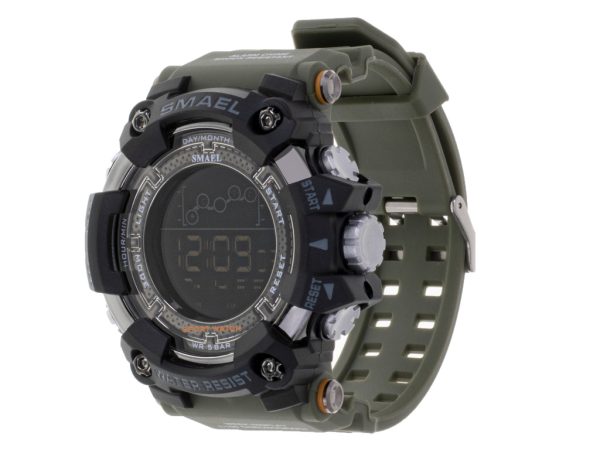 Men's military waterproof LED watch SMAEL green