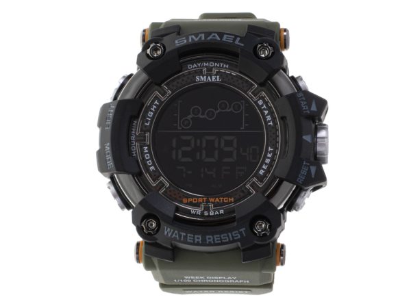 Men's military waterproof LED watch SMAEL green
