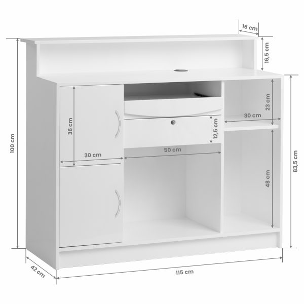 Gabbiano Reception Desk G26G white