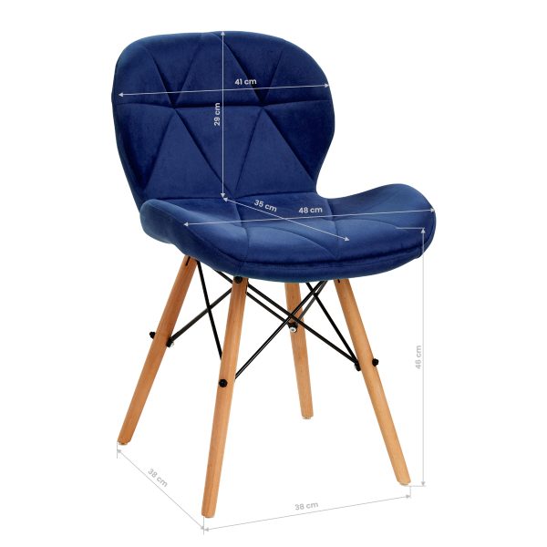 Chair, 4Rico, QS-186, navy blue velvet