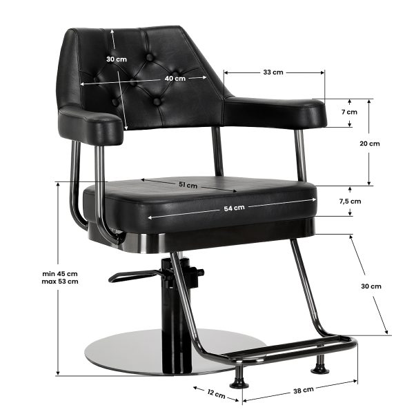 Hairdressing chair Gabbiano Granada black