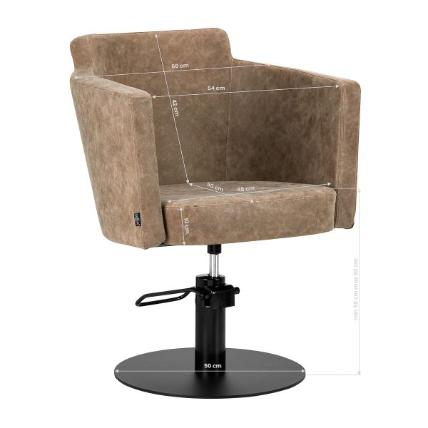 Hairdressing chair Gabbiano Roma brown color