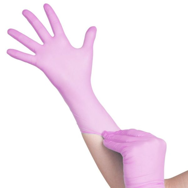 Disposable nitrile gloves All4med L pink