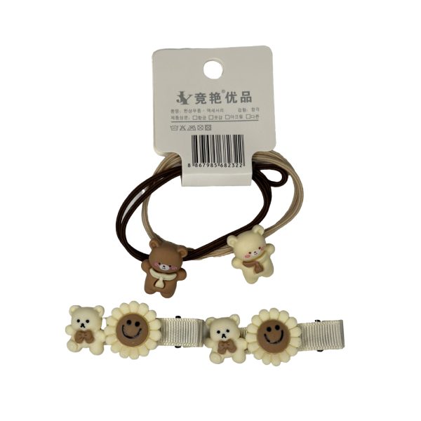 Plaukų aksesuarų rinkinys cream color Hair accessories set skinstars.lt