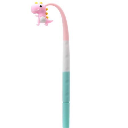 Silikoninis rašiklis žalias dinozauras Silicone pen green dinosaur skinstars.lt