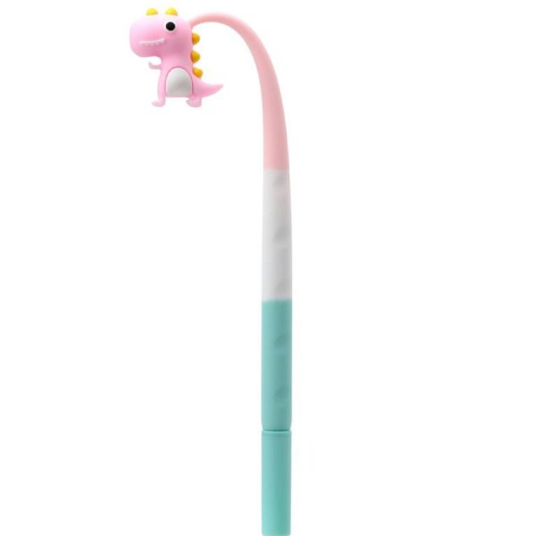 Silikoninis rašiklis žalias dinozauras Silicone pen green dinosaur skinstars.lt