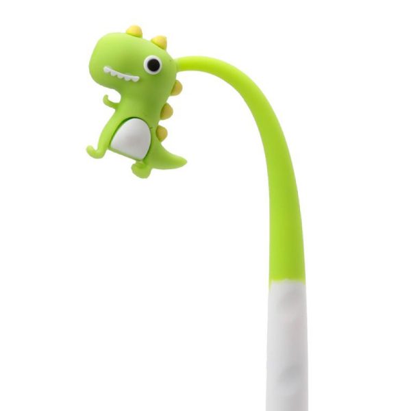 Silikoninis rašiklis žalias dinozauras Silicone pen green dinosaur skinstars.lt