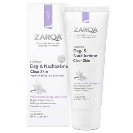 ZARQA clear skin veido kremas į aknę linkusiai odai, 75 ml