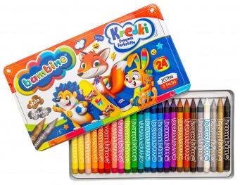 BAMBINO Crayons in a metal box 24 colours