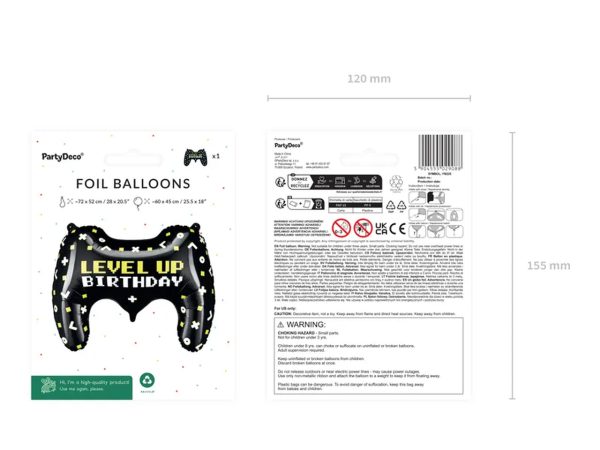Foil balloon Gamepad 72x52cm