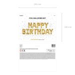 Foil balloon birthday decoration Happy Birthday gold 340cm x 35cm