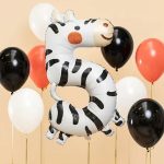 Foil birthday balloon number 5 Zebra