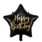 Folijos balionas Happy Birthday 40cm juodas