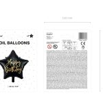 Happy Birthday star foil balloon 40cm black